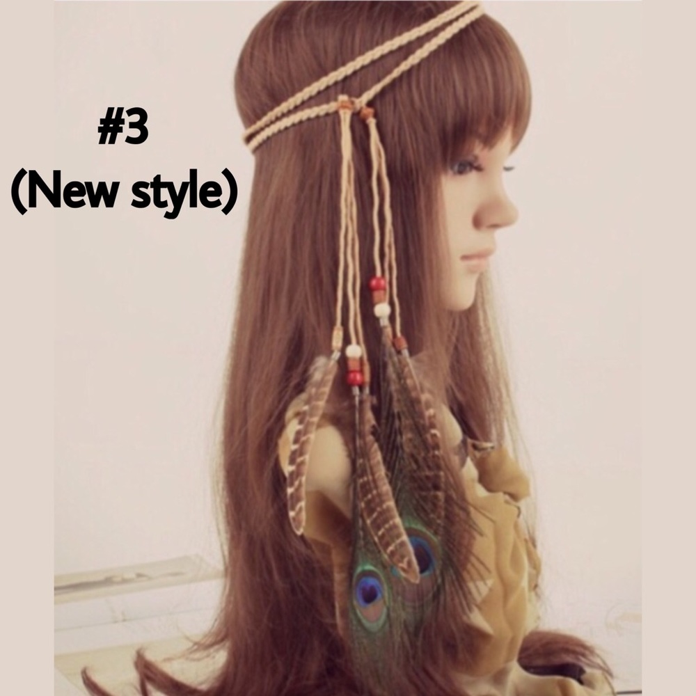 4 styles! bohemian feather head wrap headband - Picture 4 of 8